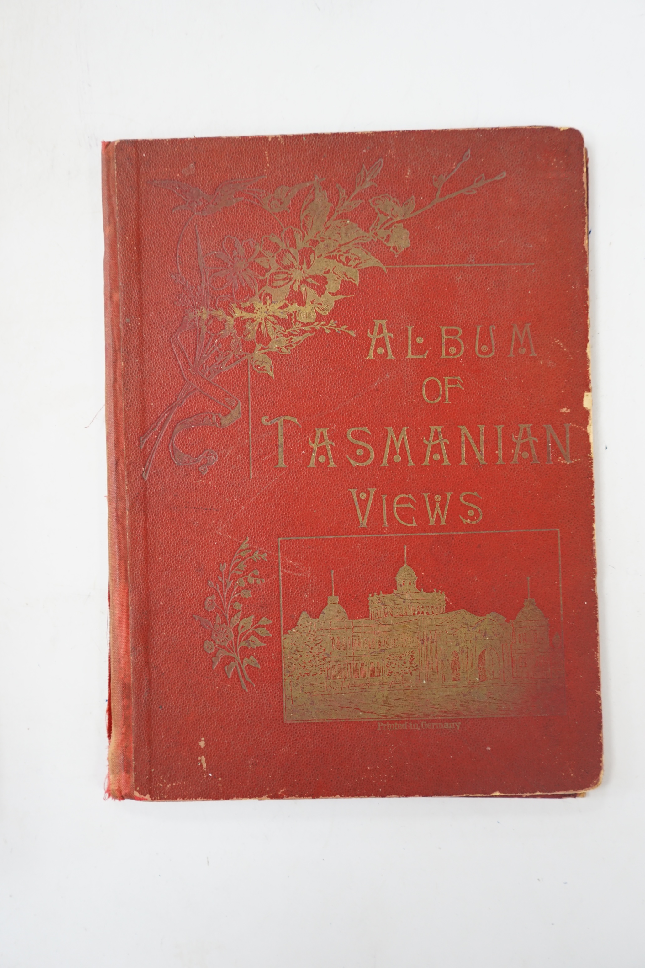 Martin, Robert Montgomery - The British Colonies, Australia. c.1855. original gilt red cloth. Album of Tasmanian Views. Hardback with gilt title to the front cover, no date but circa 1900. Published in Hobart by J Walch